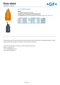 Thumbnail of document Data Sheet - 2760 pH/ORP Preamplifier and Connectors